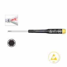 Wiha Precision ESD Ball End Hex Screwdriver - Dissipative Handle, ESD-Safe - 1.5 mm - 07649